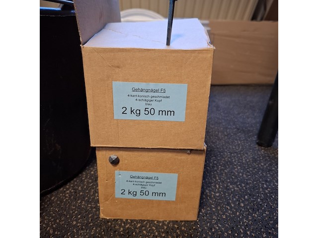 Partij gesmede spijkers met koperen panhaken - afbeelding 6 van  14