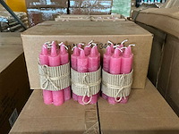 Partij gifts amsterdam roze kaarsen 2x12cm (6209x)