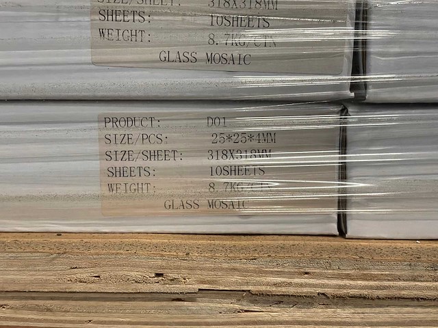 Partij glas mozaïek tegels - 39x pallet - afbeelding 8 van  10