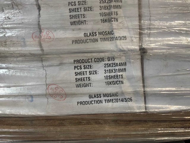 Partij glas mozaïek tegels - 39x pallet - afbeelding 9 van  10