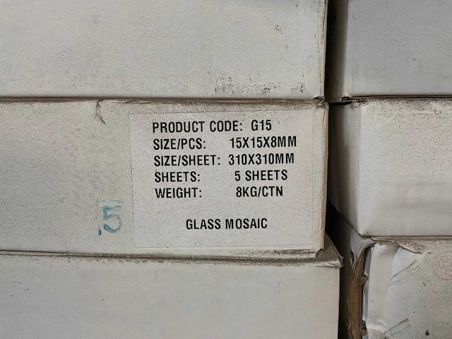Partij glas mozaïek tegels - 39x pallet - afbeelding 10 van  10