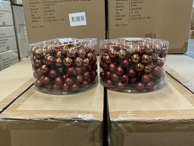 Partij glassball wire 3x20mm 48tf brown combi (146 verpakkingen) - afbeelding 1 van  2