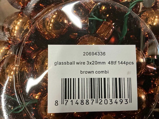 Partij glassball wire 3x20mm 48tf brown combi (146 verpakkingen) - afbeelding 2 van  2