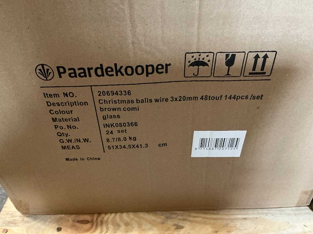 Partij glassball wire 3x20mm 48tf brown combi (146 verpakkingen) - afbeelding 2 van  2