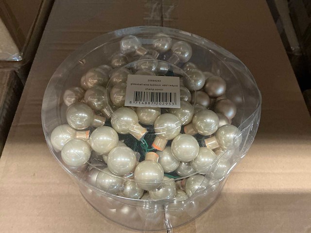 Partij glassball wire 3x20mm 48tf champagne combi (144x) - afbeelding 2 van  4