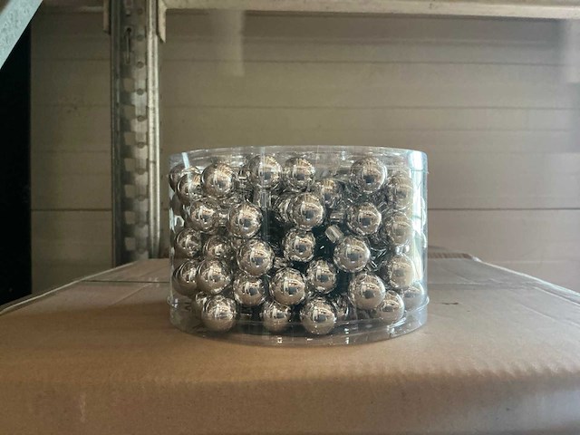 Partij glassball wire 3x20mm 48tf silver shiny (240 verpakkingen) - afbeelding 1 van  4
