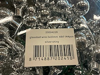 Partij glassball wire 3x20mm 48tf silver shiny (240 verpakkingen) - afbeelding 2 van  4