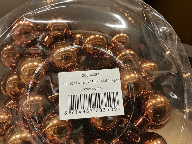 Partij glassball wire 3x25mm 48tf brown combi (192 verpakkingen) - afbeelding 2 van  4