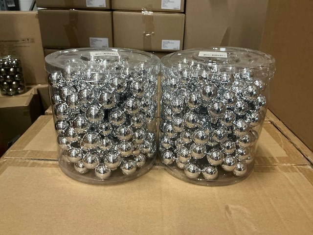 Partij glassball wire 3x25mm 48tf silver shiny (121 verpakkingen) - afbeelding 1 van  4