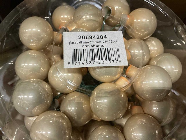 Partij glassball wire 3x30mm 24tf ass champagne (94 verpakkingen) - afbeelding 2 van  3