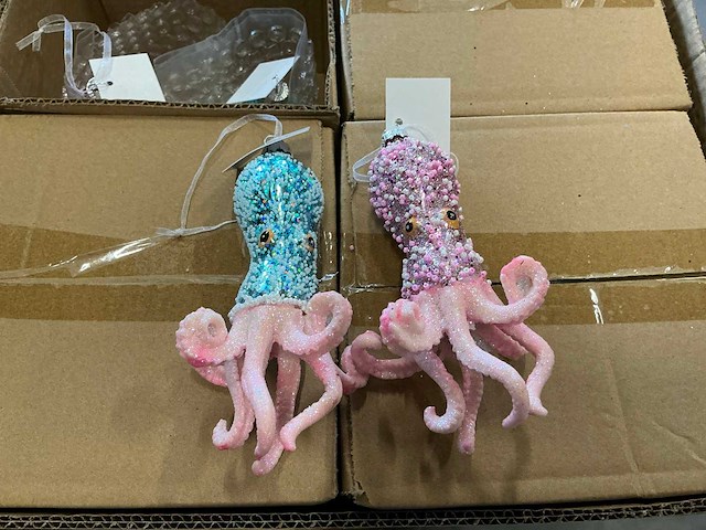 Partij glazen inktvis kerstbal (92x) - afbeelding 1 van  5