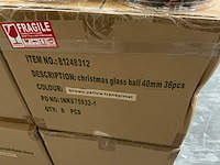 Partij glazen kerstballen 40mm 36/tube (55 tubes) - afbeelding 4 van  4