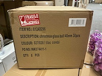 Partij glazen kerstballen 40mm 36/tube lilac combi (160 tubes) - afbeelding 4 van  4