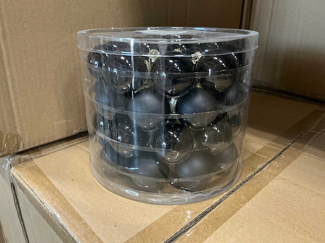Partij glazen kerstballen 40mm black combi 36/tube (96x) - afbeelding 1 van  4