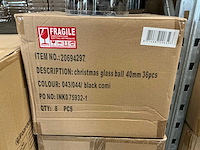 Partij glazen kerstballen 40mm black combi 36/tube (96x) - afbeelding 4 van  4
