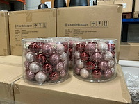 Partij glazen kerstballen 40mm blossom combi 36/tube (219 tubes) - afbeelding 1 van  4