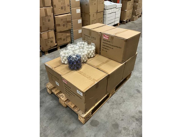 Partij glazen kerstballen 40mm blue&white 36/tube (69x) - afbeelding 4 van  6