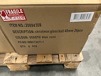Partij glazen kerstballen 40mm blue&white 36/tube (69x) - afbeelding 4 van  4