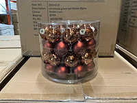 Partij glazen kerstballen 40mm brown combi 36/tube (168 tubes) - afbeelding 1 van  3
