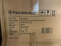 Partij glazen kerstballen 40mm darkbrown combi 36/tube (88 tubes) - afbeelding 3 van  3