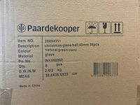 Partij glazen kerstballen 40mm green combi 36/tube (256 tubes) - afbeelding 4 van  4