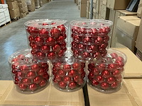 Partij glazen kerstballen 40mm pearl red 36/tube (85 tubes) - afbeelding 1 van  4