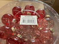 Partij glazen kerstballen 40mm red/pink/orange 36/tube (134 tubes) - afbeelding 3 van  4