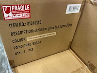 Partij glazen kerstballen 40mm red/pink/orange 36/tube (134 tubes) - afbeelding 4 van  4