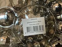 Partij glazen kerstballen 40mm titan grey combi 36/tube (80 tubes) - afbeelding 1 van  2