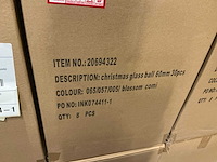 Partij glazen kerstballen 60mm 30/tube (80 tubes) - afbeelding 2 van  10