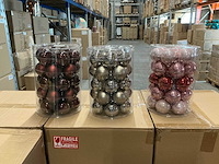 Partij glazen kerstballen 60mm 30/tube (80 tubes) - afbeelding 1 van  10