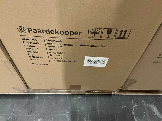 Partij glazen kerstballen 60mm 30/tube (80 tubes) - afbeelding 7 van  10