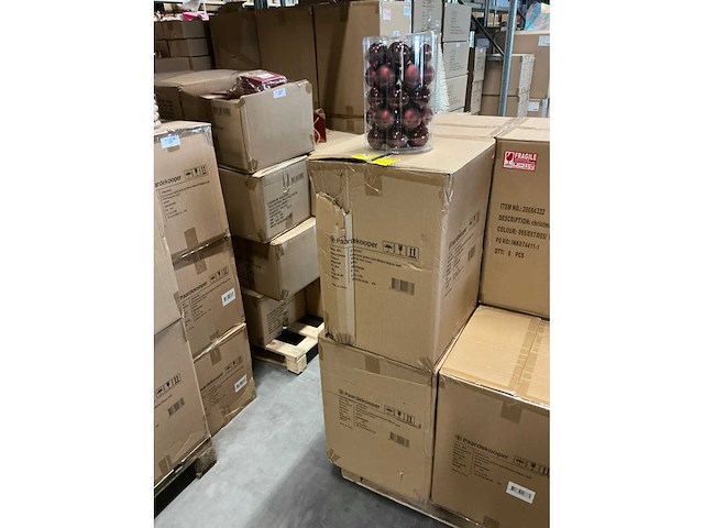 Partij glazen kerstballen 60mm 30/tube (80 tubes) - afbeelding 8 van  10