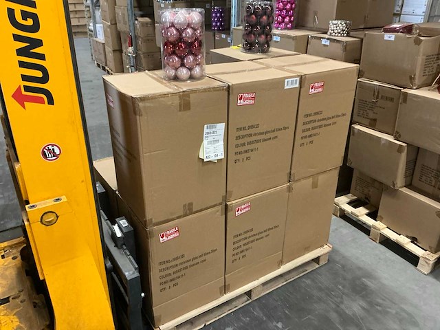 Partij glazen kerstballen 60mm 30/tube (80 tubes) - afbeelding 10 van  10