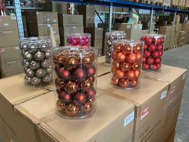 Partij glazen kerstballen 60mm 30/tube (96 tubes) - afbeelding 9 van  16