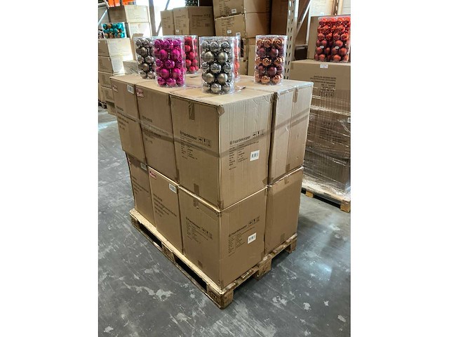Partij glazen kerstballen 60mm 30/tube (96 tubes) - afbeelding 10 van  16