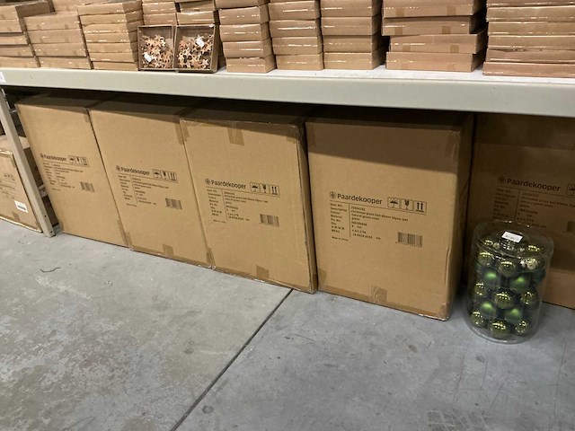 Partij glazen kerstballen 60mm 30/tube nature green combi (40 tubes) - afbeelding 3 van  4
