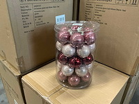 Partij glazen kerstballen 60mm blossom combi 30/tube (96x) - afbeelding 1 van  4