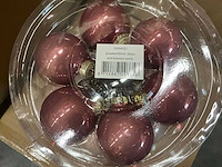 Partij glazen kerstballen 60mm blossom combi 30/tube (96x) - afbeelding 2 van  4