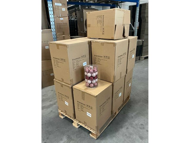 Partij glazen kerstballen 60mm blossom combi 30/tube (96x) - afbeelding 3 van  4