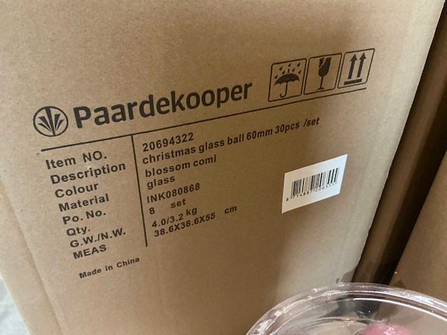 Partij glazen kerstballen 60mm blossom combi 30/tube (96x) - afbeelding 4 van  4