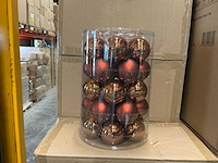 Partij glazen kerstballen 60mm brown combi 30/tube (144 tubes) - afbeelding 1 van  4