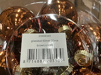 Partij glazen kerstballen 60mm brown combi 30/tube (144 tubes) - afbeelding 1 van  2