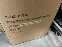 Partij glazen kerstballen 60mm brown,yellow transp/mat 30/tube (30 tubes) - afbeelding 4 van  4