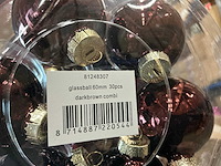 Partij glazen kerstballen 60mm dark brown combi 30/tube (144 tubes) - afbeelding 2 van  3
