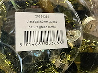 Partij glazen kerstballen 60mm green combi 30/tube (120 tubes) - afbeelding 2 van  4