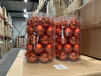 Partij glazen kerstballen 60mm orange combi 30/tube (148 tubes) - afbeelding 1 van  4