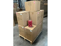 Partij glazen kerstballen 60mm pearl red 30/tube (96x) - afbeelding 2 van  3