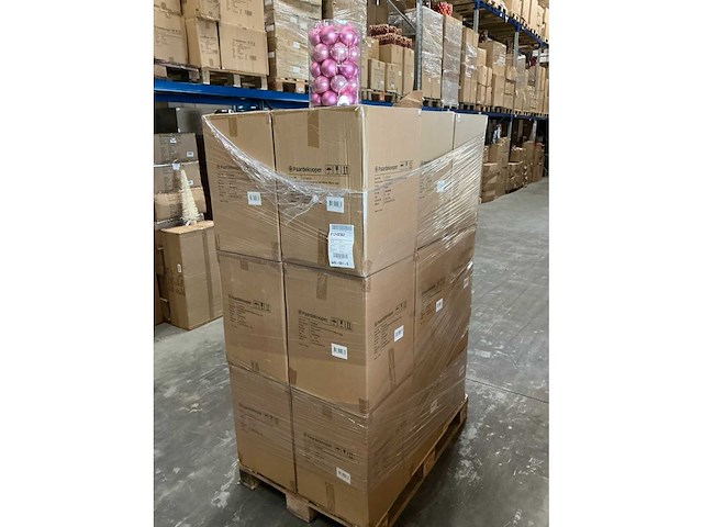 Partij glazen kerstballen 60mm pink combi 30/tube (144 tubes) - afbeelding 3 van  4