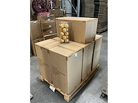 Partij glazen kerstballen 80mm 15/tube pearl dark gold (56 tubes) - afbeelding 3 van  4